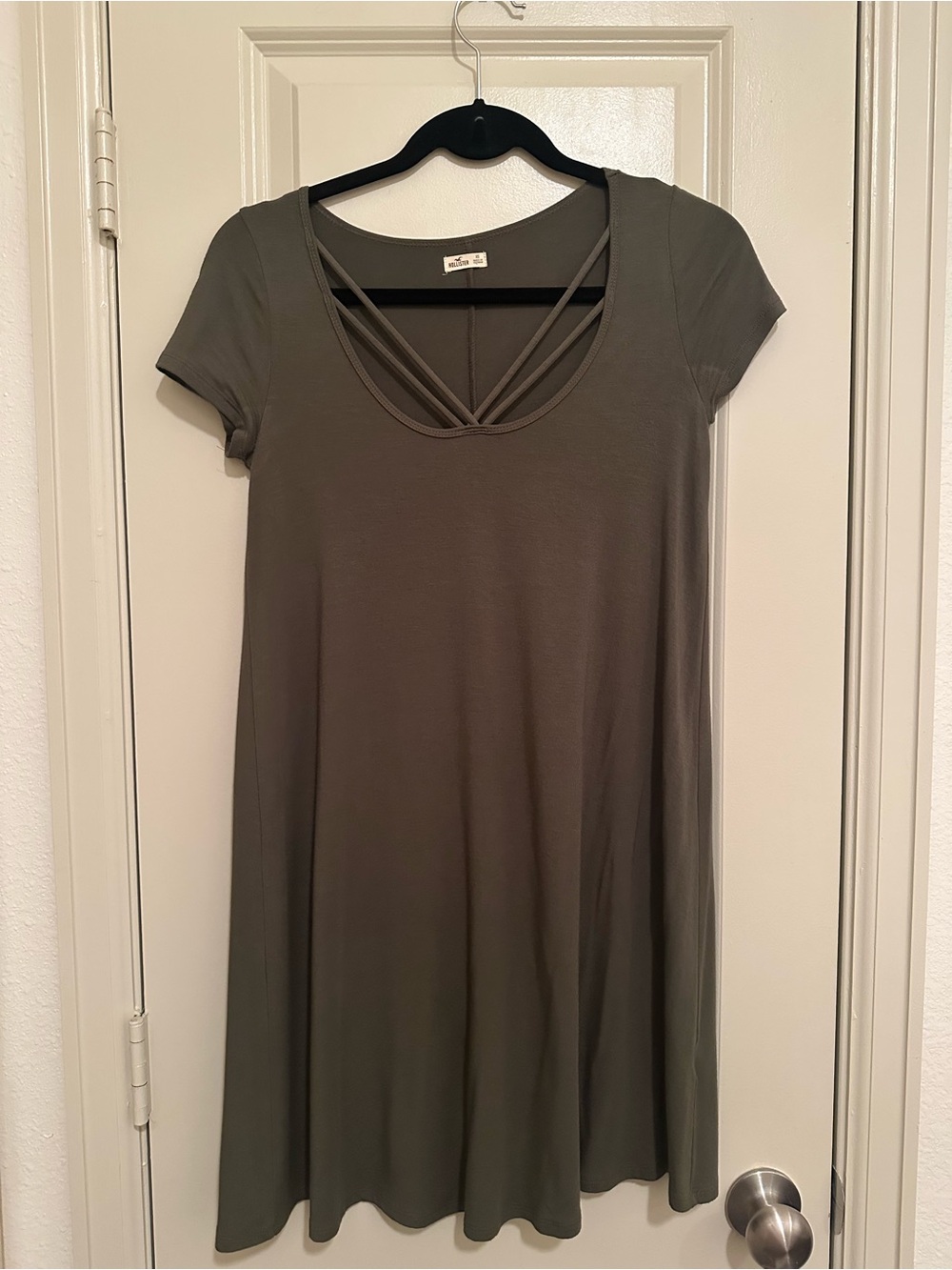 Hollister Olive Green Strappy Scoop Neck Tunic Dress